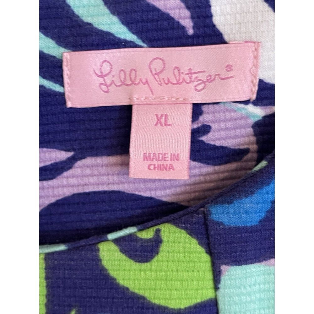Lilly Pulitzer Floral Long Sleeve Dress - Blue, Green, Purple - Picture 4 of 8